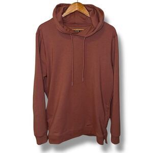 Cuts Split Hem Blush Red Pullover Hoodie Sz XL